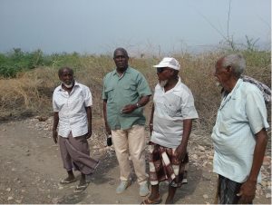 Figure 3: Community leaders in Gulf of Tadoura, Djibouti with Prof. George Owiti from the academia (University of Nairobi) (second from Left)